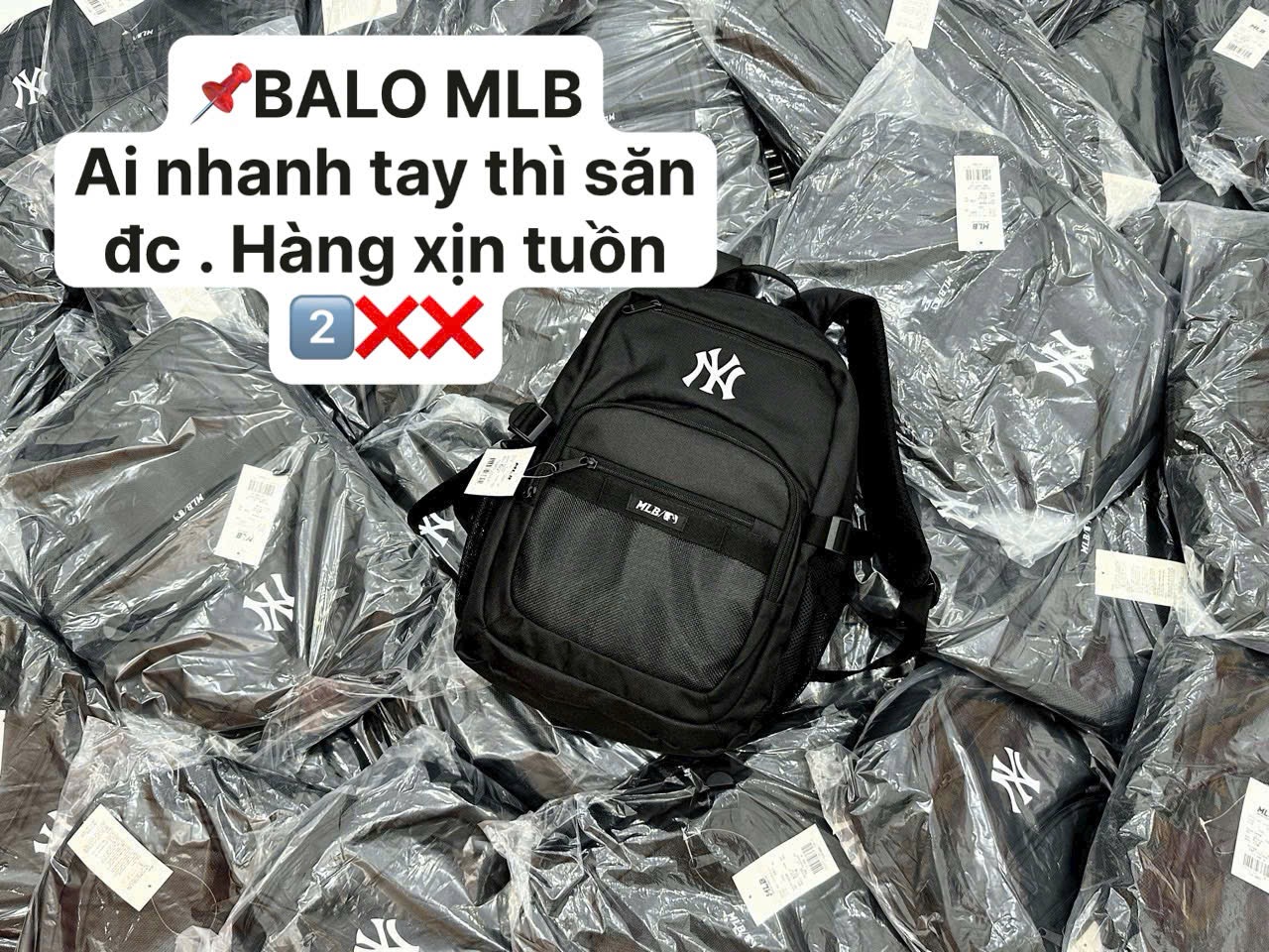 Hàng xuất đẹp - BALO MLB NY ĐEN NAM NỮ