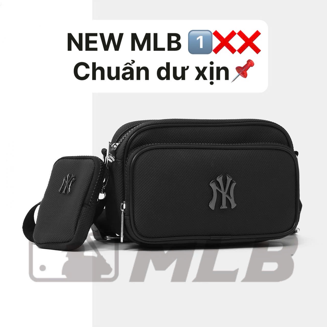 Hàng xuất đẹp - TÚI XÁCH MLB KÈM VÍ NHỎ MÀU ĐEN