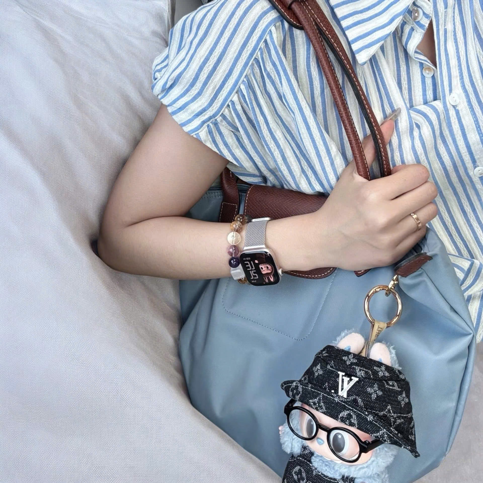 Hàng xuất dư - TÚI XÁCH LOONGCHARM PHỐI DA THẬT MÀU XANH