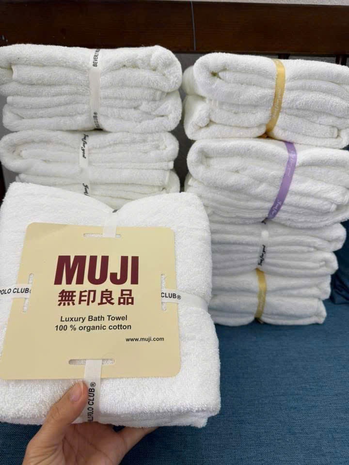 Hàng xuất xịn - SET 2 KHĂN TĂM MUJI XUẤT DƯ SZ TO 60x120