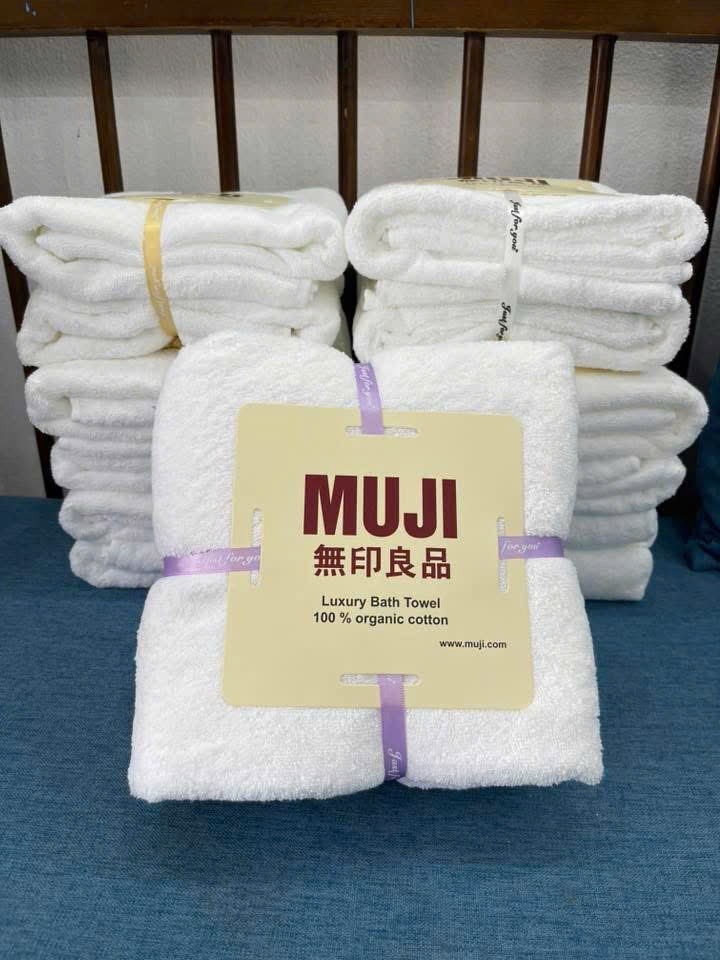 Hàng xuất xịn - SET 2 KHĂN TĂM MUJI XUẤT DƯ SZ TO 60x120