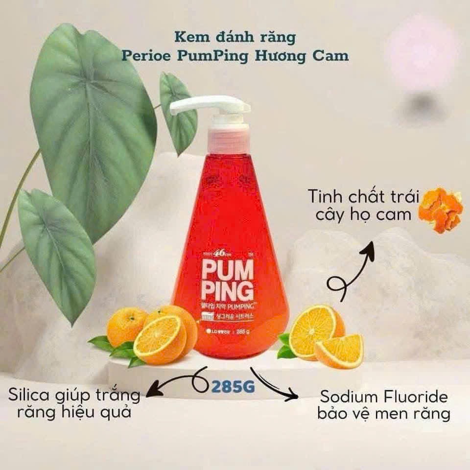 KEM ĐÁNH RĂNG HƯƠNG CAM CHANH HQ MÀU CAM