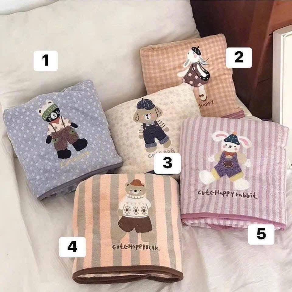 SET 2 KHĂN TẮM VIỀN QC HOẠT HÌNH