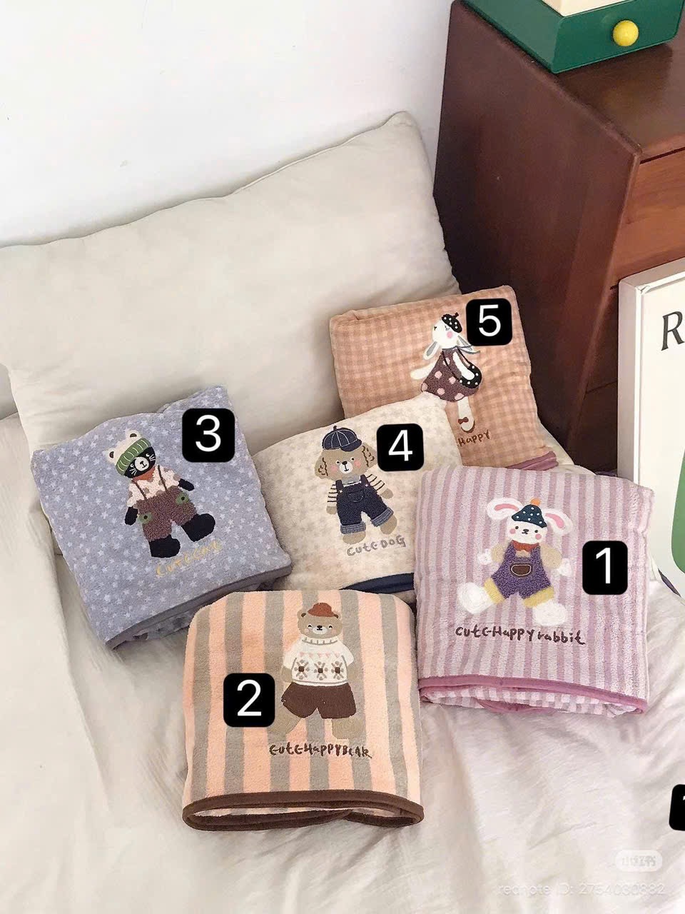 SET 2 KHĂN TẮM VIỀN QC HOẠT HÌNH