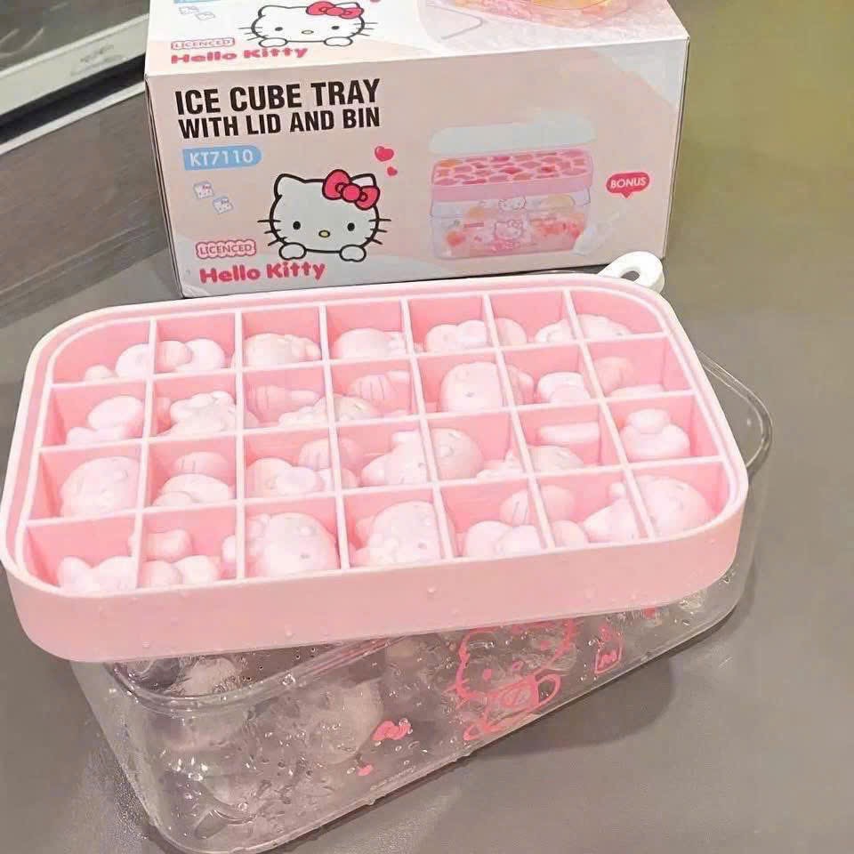 KHAY LÀM ĐÁ HELLO KITTY HỒNG
