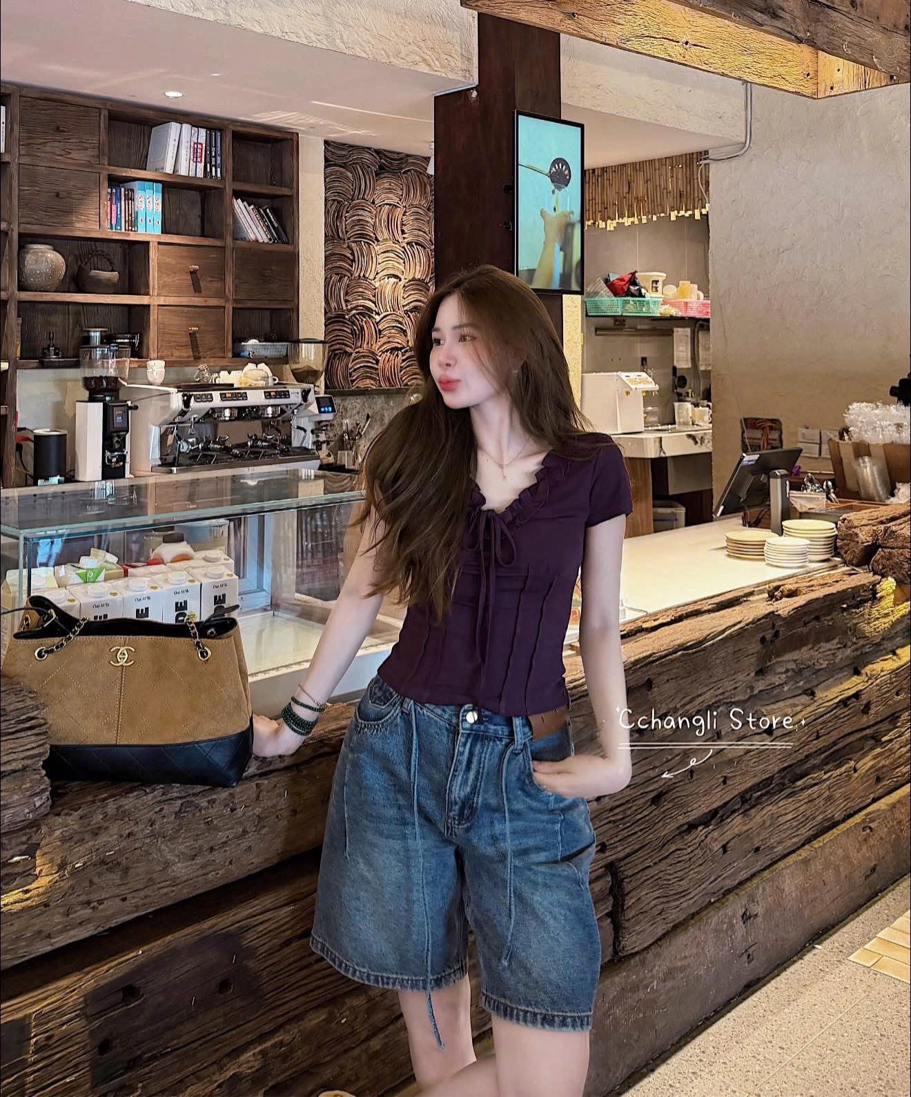 M1235 - ÁO PULL CỔ BÈO BUỘC NƠ QCCC