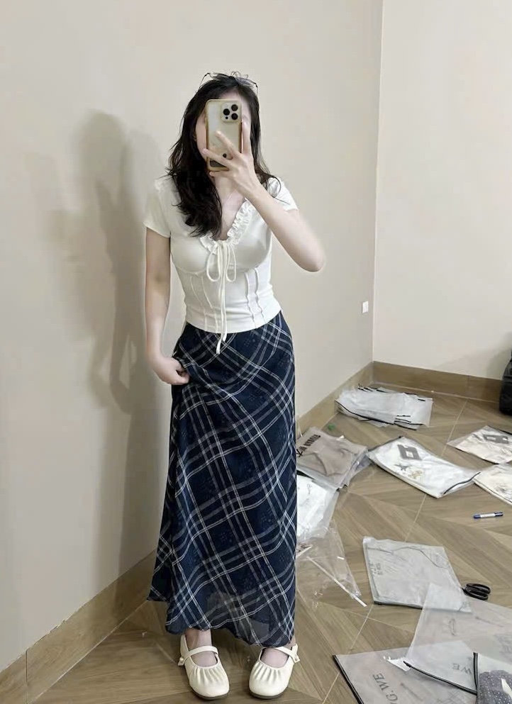 M1235 - ÁO PULL CỔ BÈO BUỘC NƠ QCCC