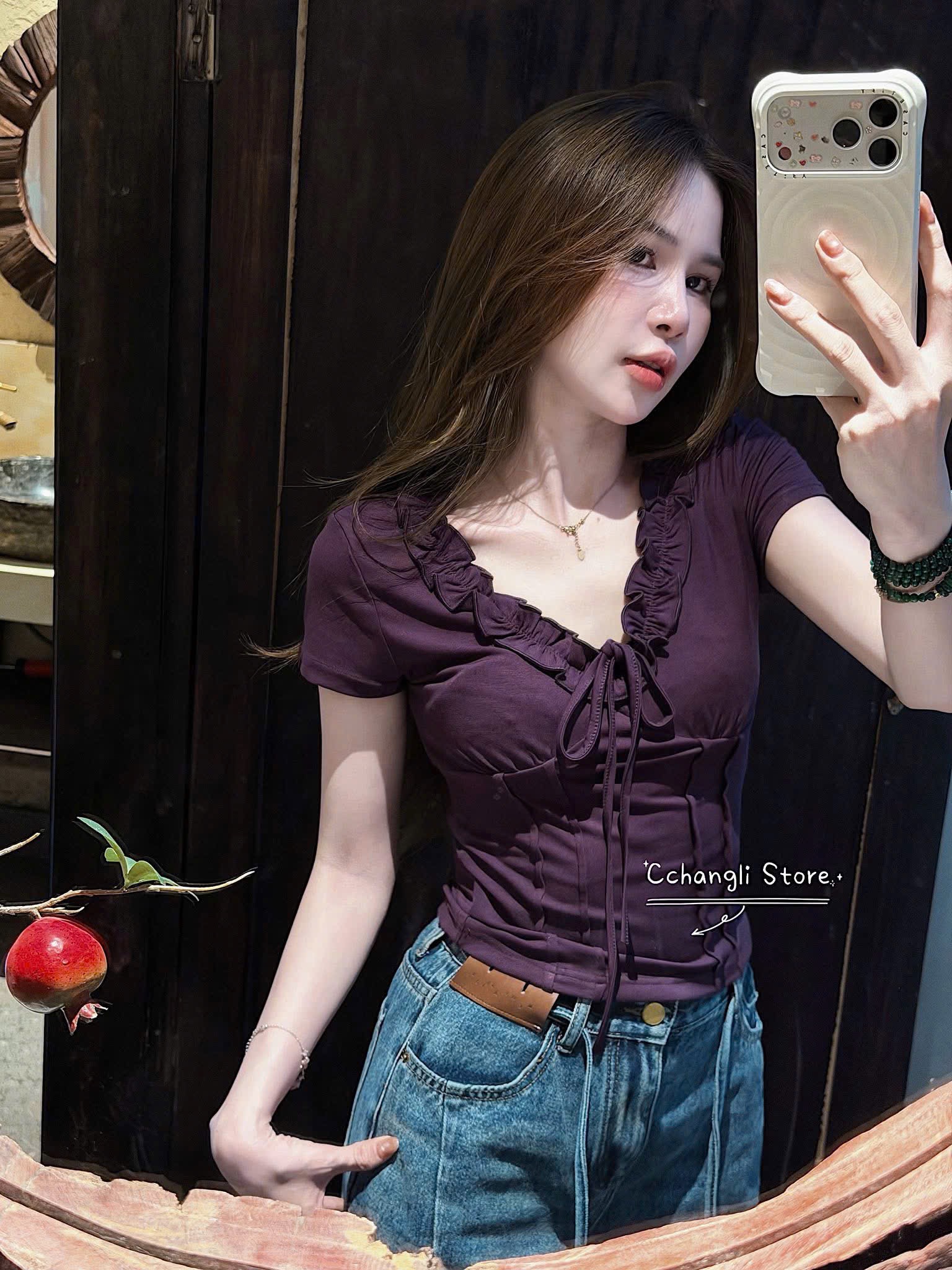 M1235 - ÁO PULL CỔ BÈO BUỘC NƠ QCCC