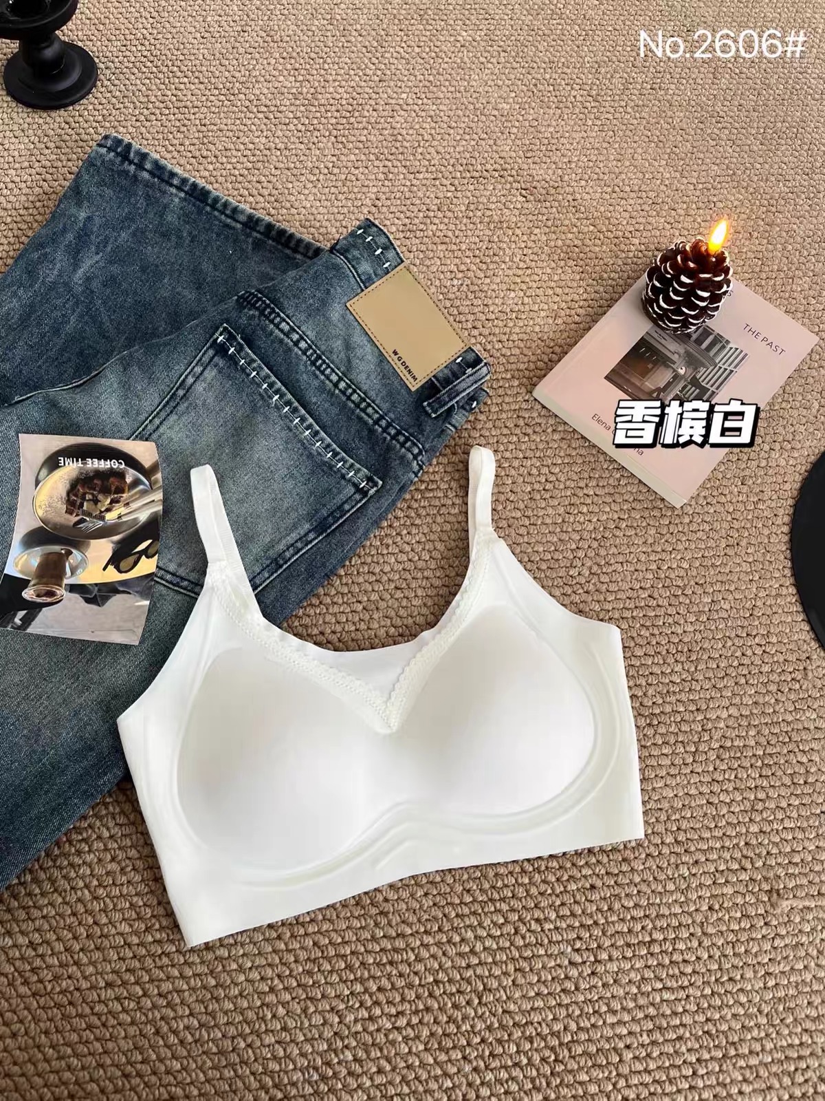 M2606 - ÁO BRA SU K ĐƯỜNG MAY PHỐI REN QC