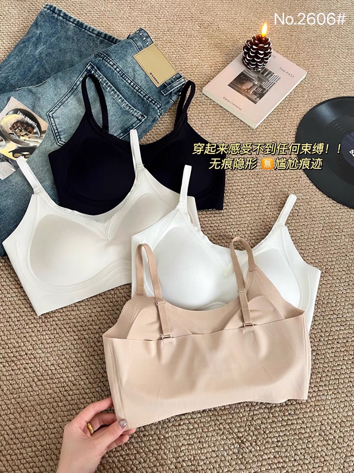 M2606 - ÁO BRA SU K ĐƯỜNG MAY PHỐI REN QC