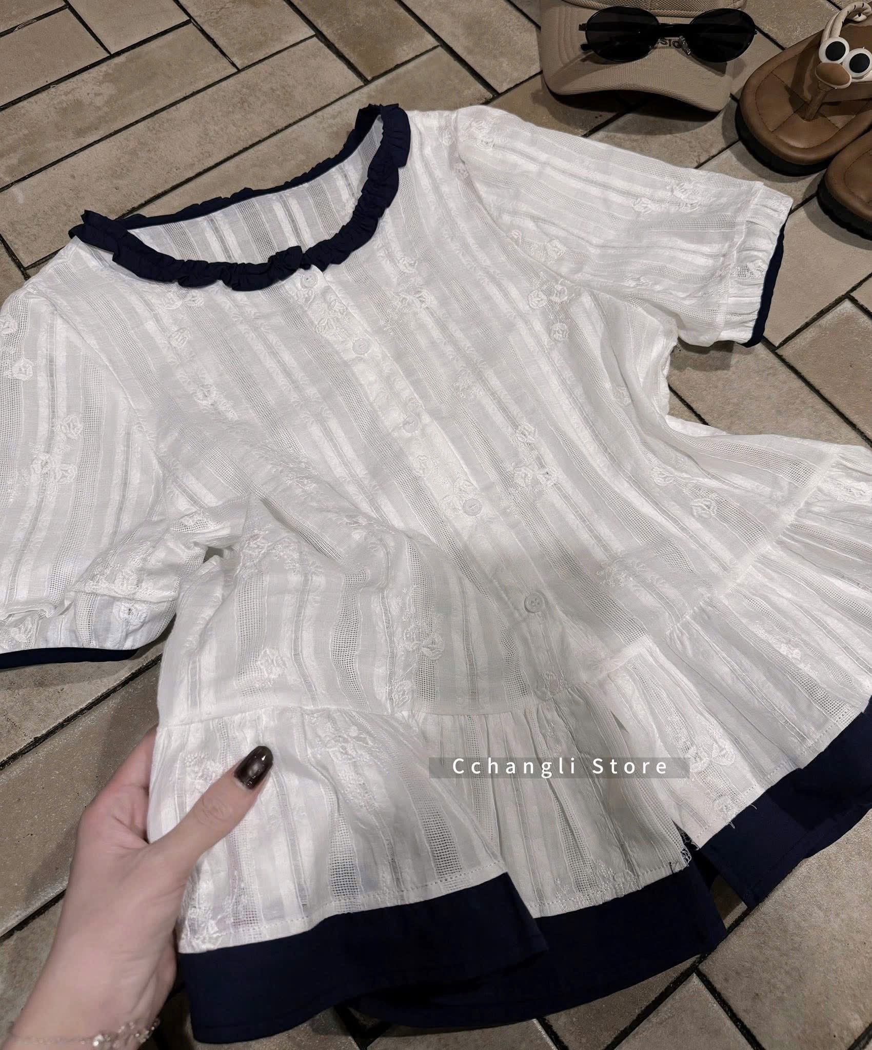 M26072 - ÁO SƠ MI THÔ BOIL PHA VIỀN QC