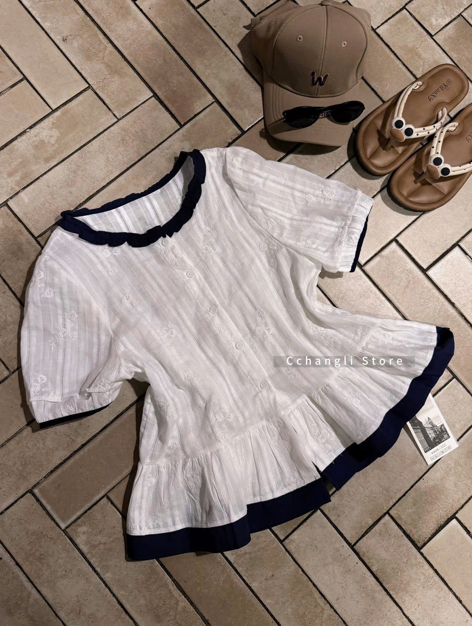 M26072 - ÁO SƠ MI THÔ BOIL PHA VIỀN QC