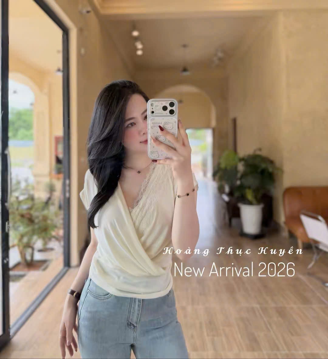 M6282 - ÁO PULL CHÉO NGỰC QC PHỐI REN CỔ TIM