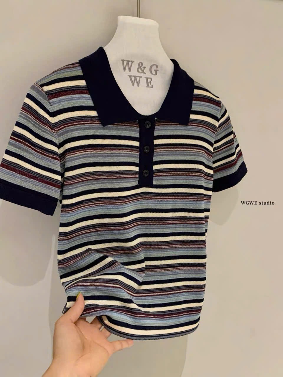 M9191 - ÁO LEN POLO KẺ WGWE QC