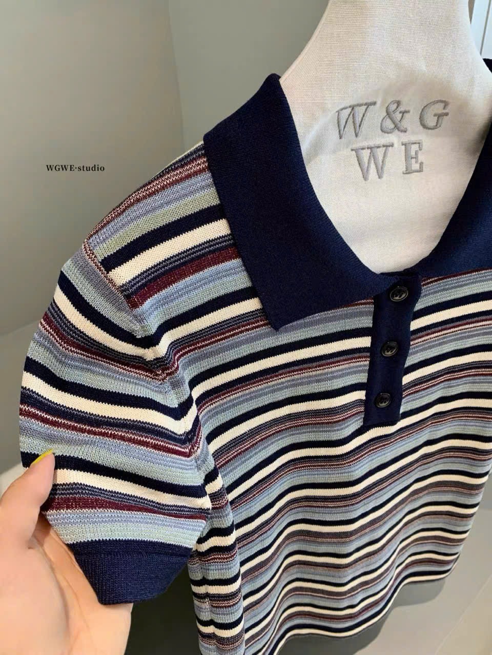 M9191 - ÁO LEN POLO KẺ WGWE QC