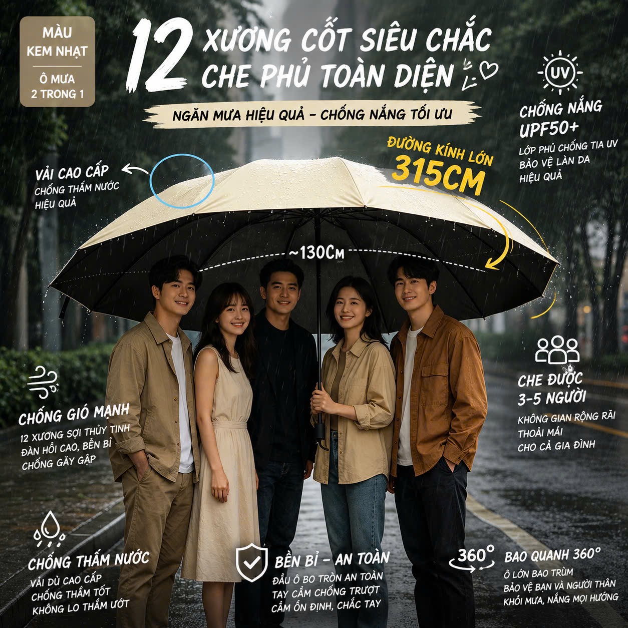 Ô CHE MƯA SZ ĐẠI BẢN 12 NAN