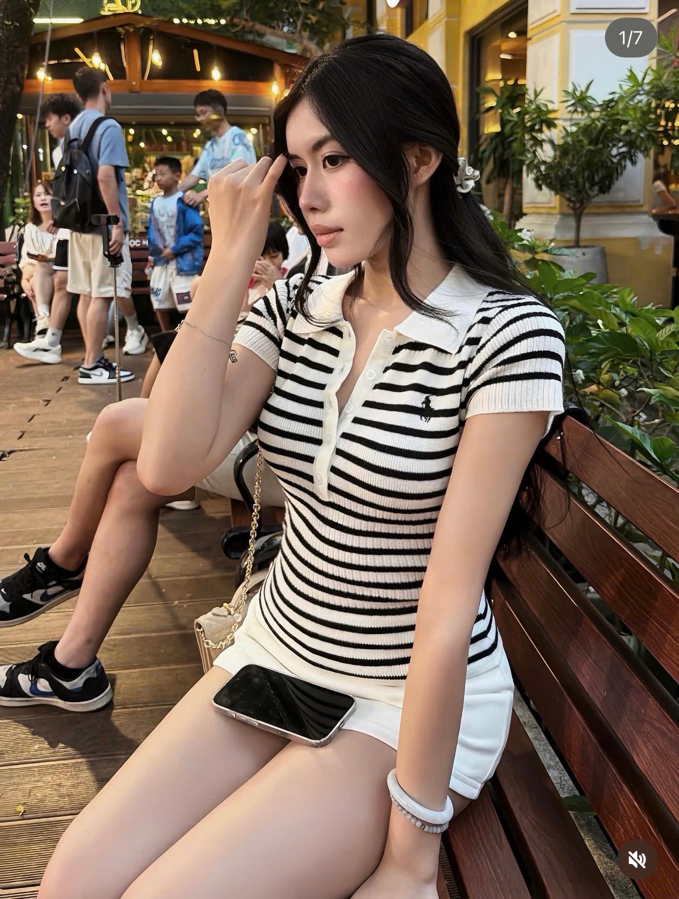POLO LEN KẺ THÊU NGỰA
