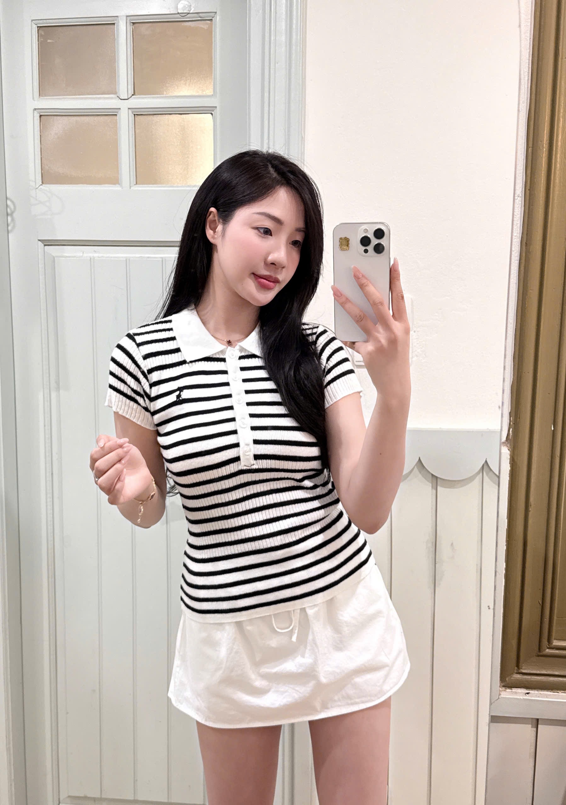 POLO LEN THEU NGƯA 4 MÀU CHO NỮ