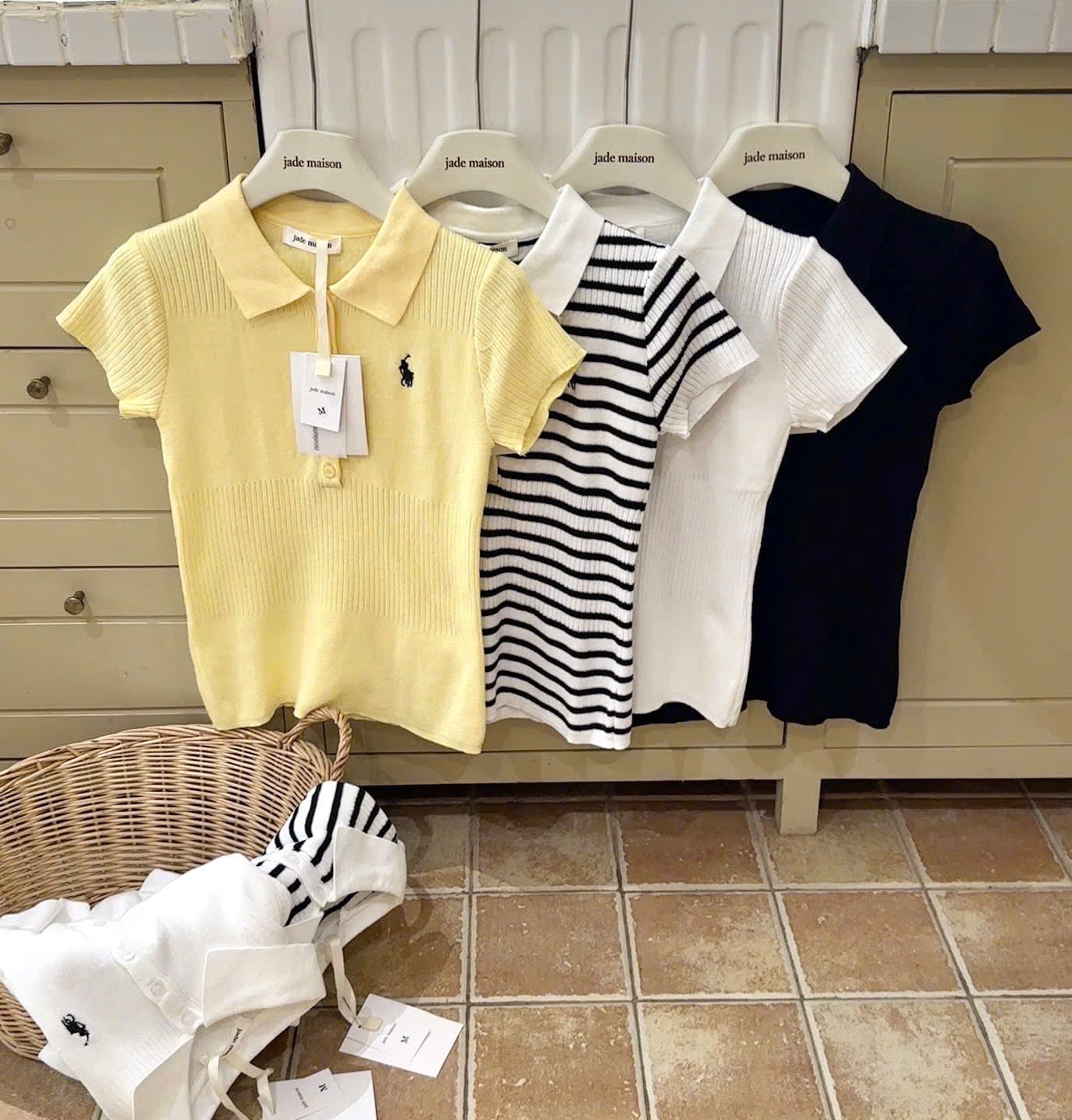 POLO LEN THEU NGƯA 4 MÀU CHO NỮ