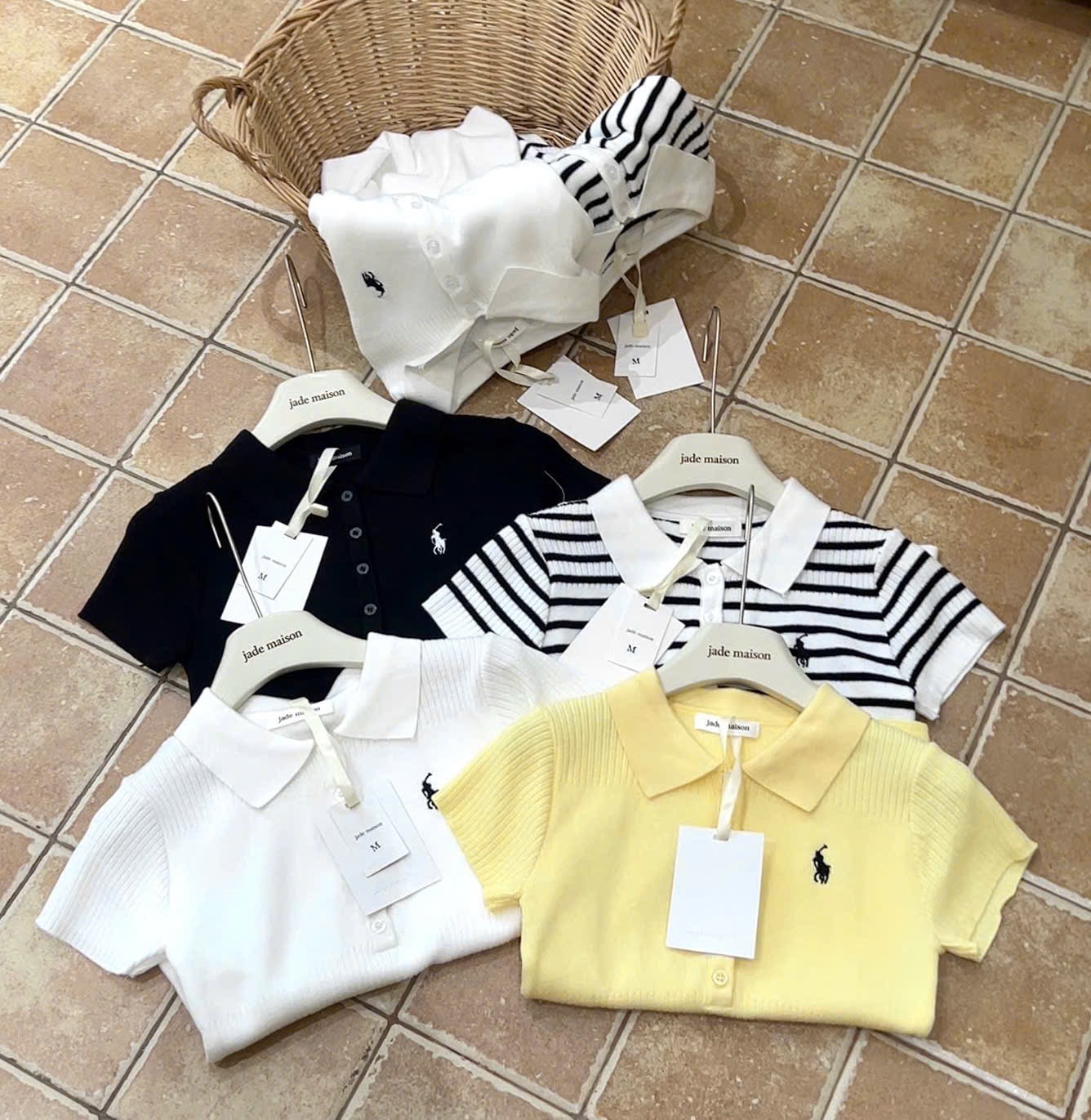 POLO LEN THEU NGƯA 4 MÀU CHO NỮ