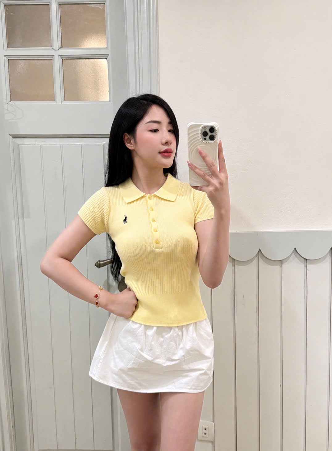 POLO LEN THEU NGƯA 4 MÀU CHO NỮ