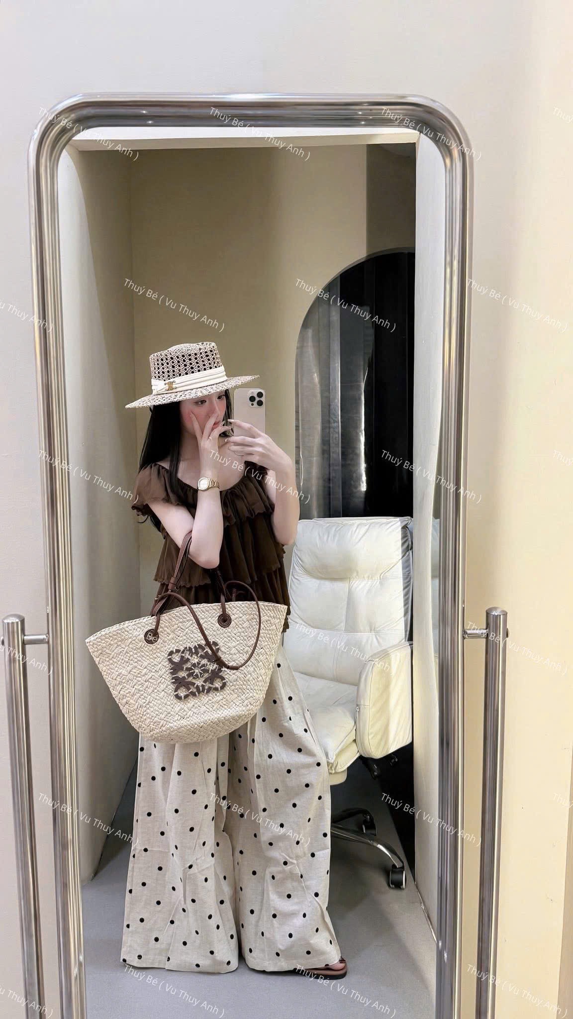 QUẦN ĐŨI SUÔNG LIEN CHẤM BI MÀU BE