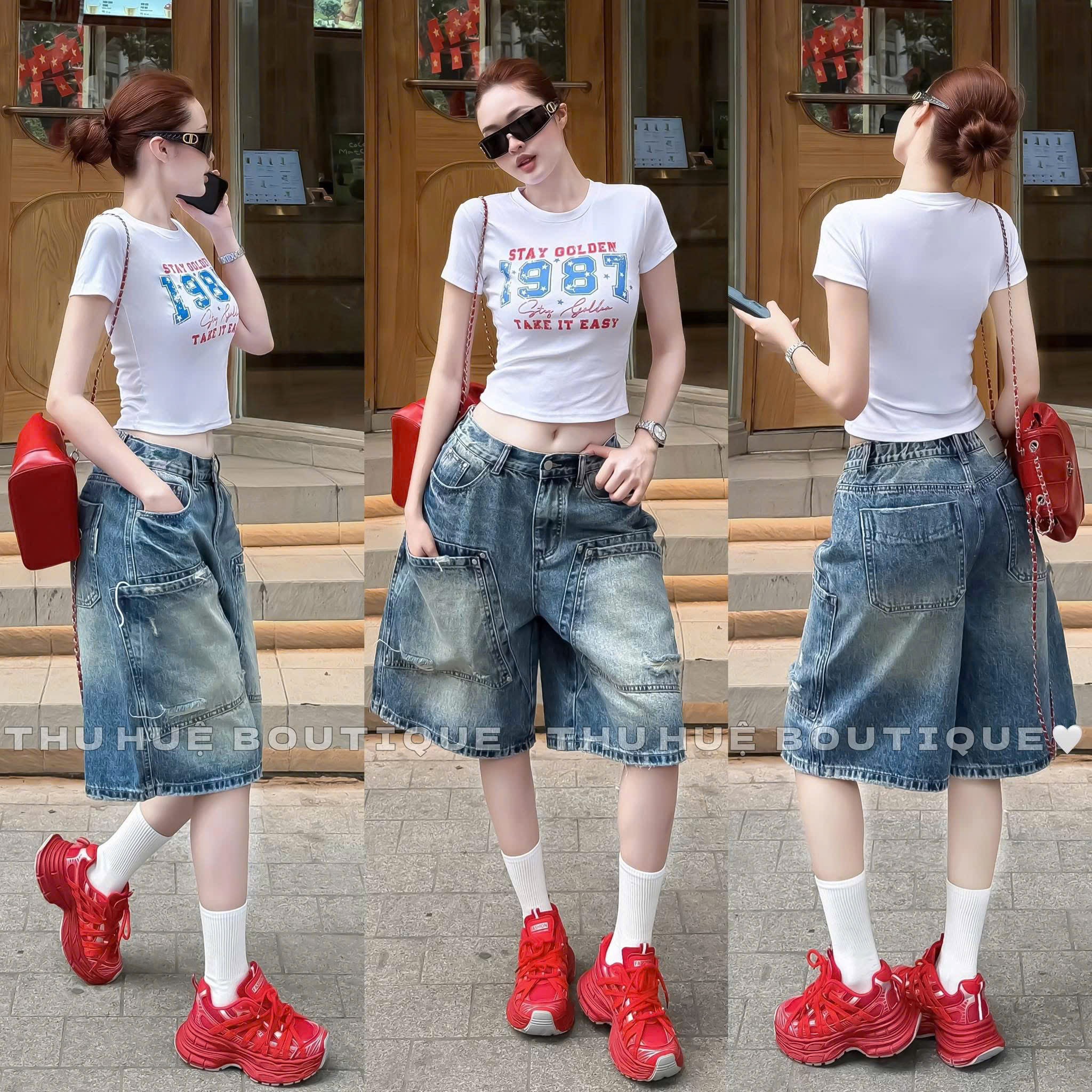 QUẦN JEAN NGỐ TÚI CUNG RÁCH M304