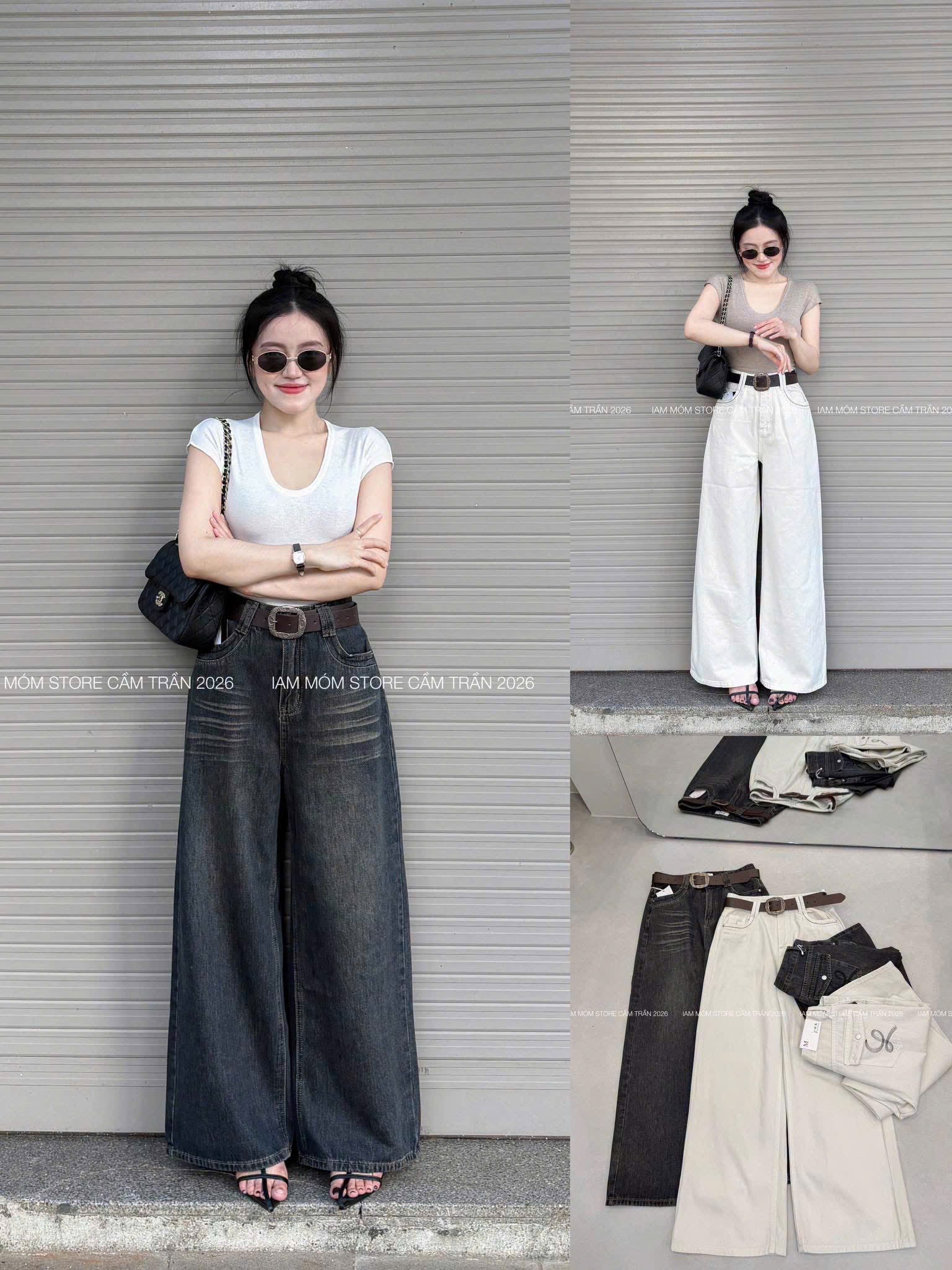 QUẦN JEAN SUÔNG THÊU NẮP TÚI SAU M3079