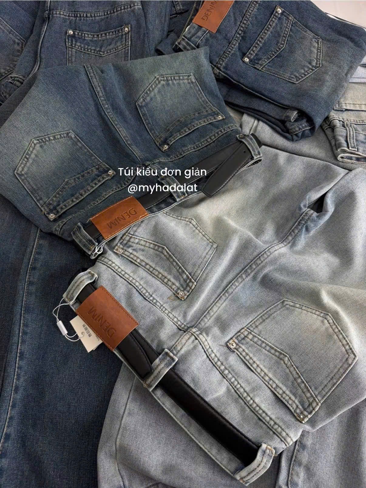 QUẦN JEAN SUÔNG THÊU TÚI V 2 MÀU M3380