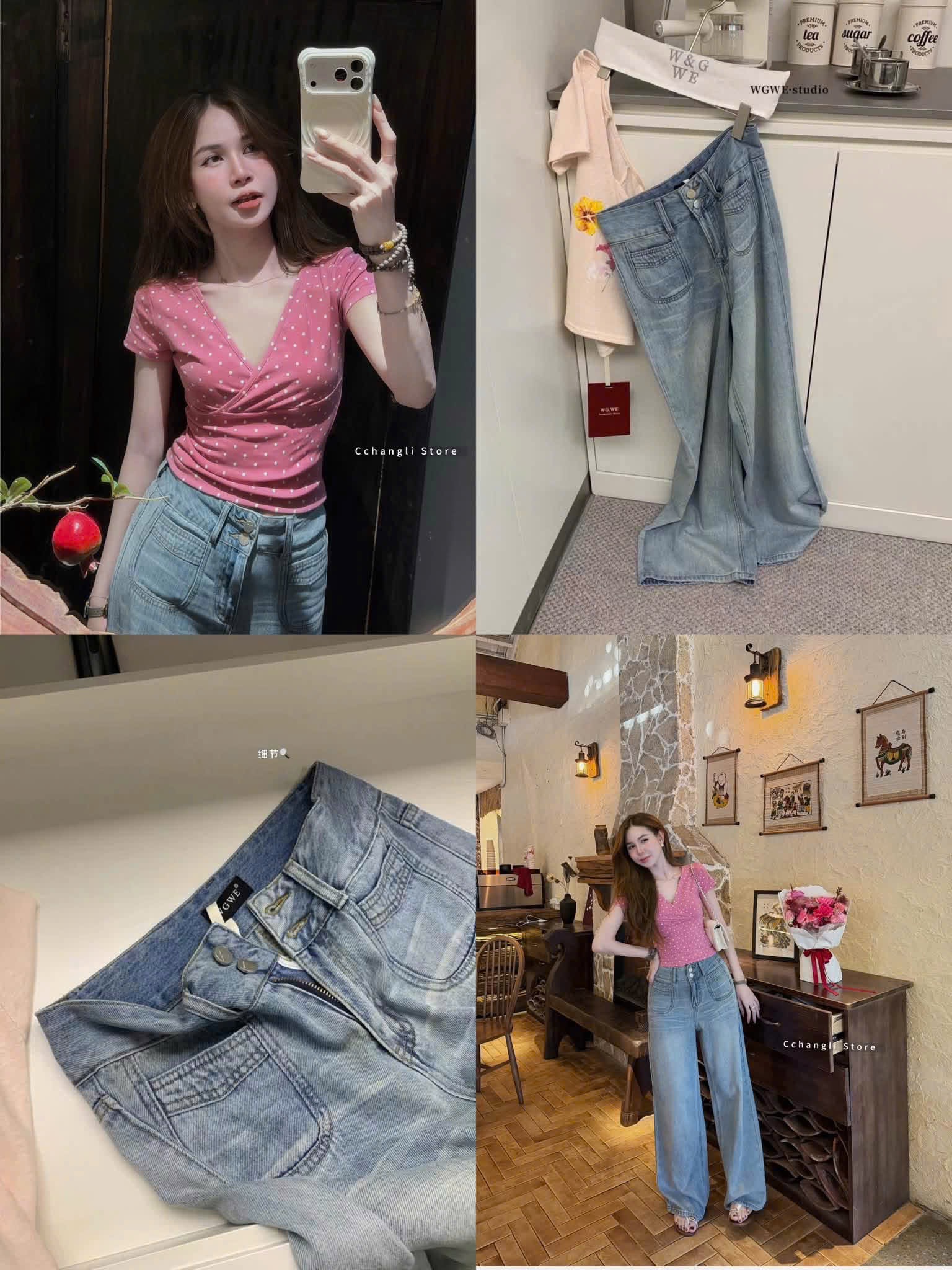 QUẦN JEAN SUÔNG XANH 2 TÚI TRƯỚC M307 - 3837 WGWE