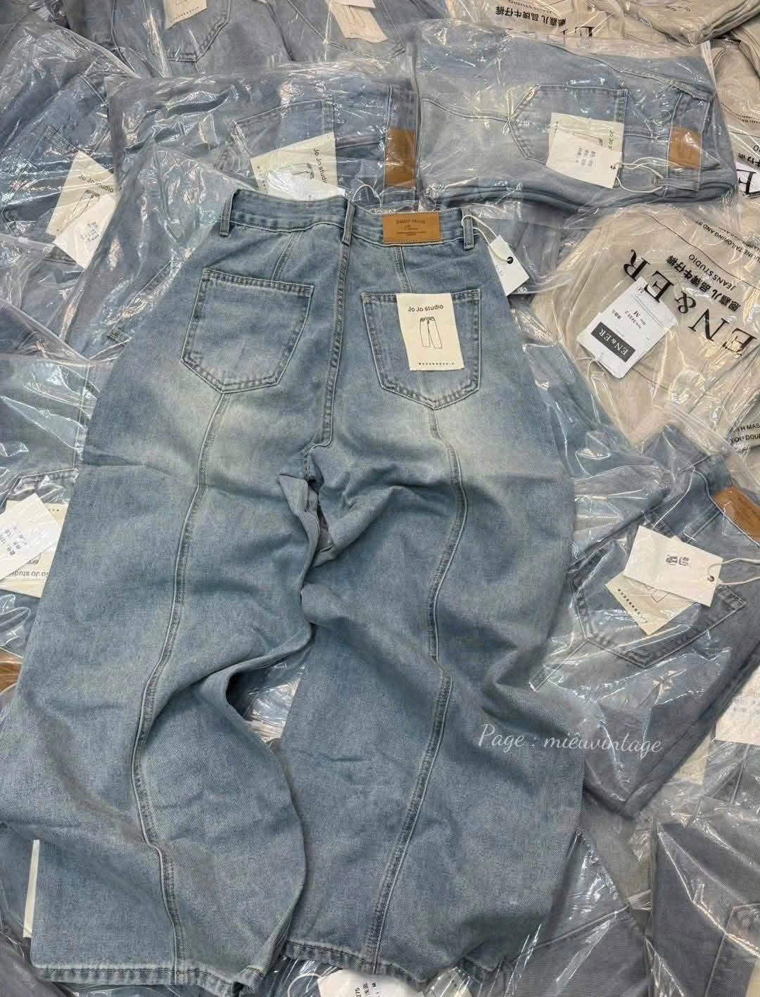 QUẦN JEAN SUÔNG XANH GÂN SAU M3380