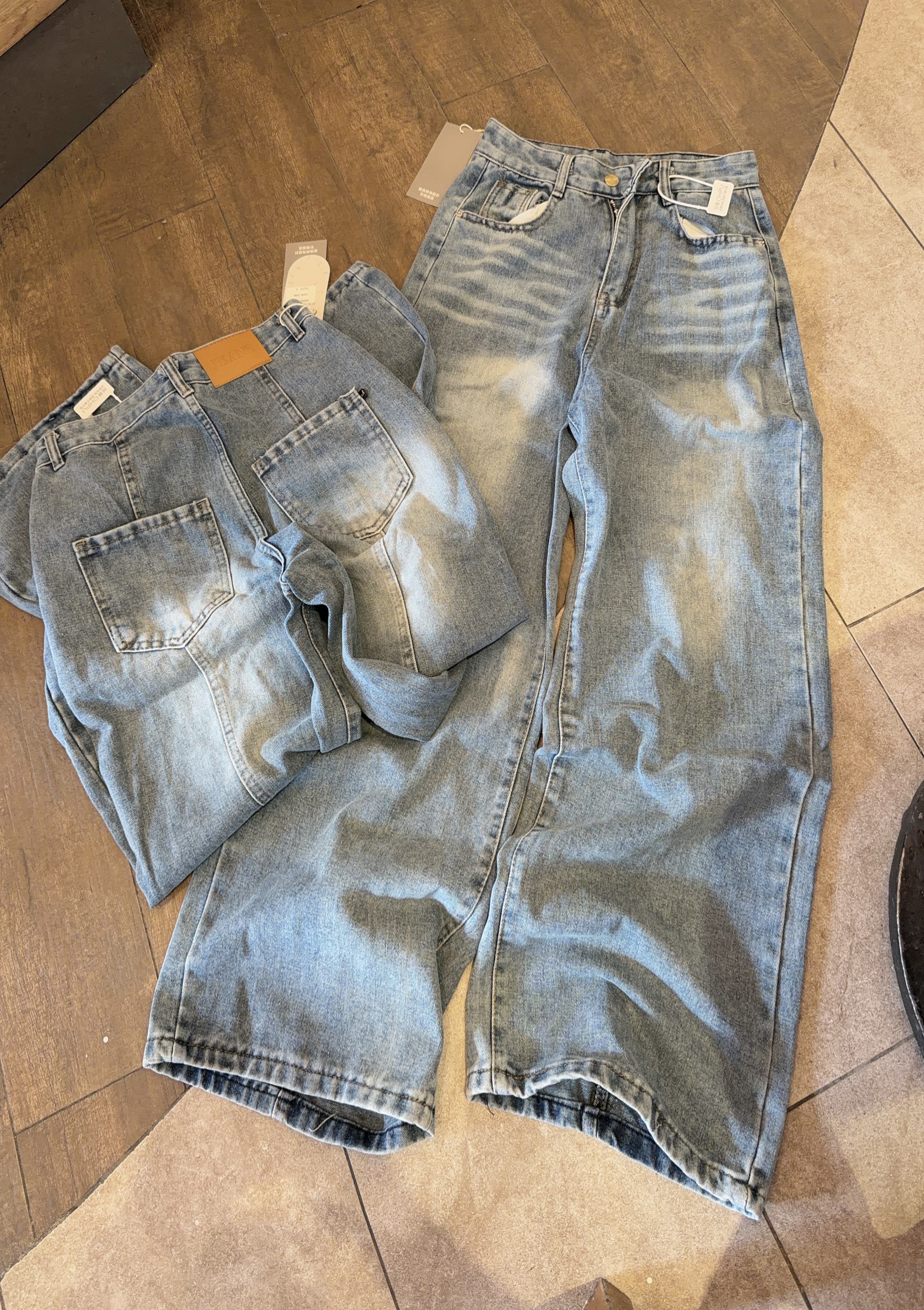 QUẦN JEAN SUÔNG XANH GÂN SAU M3380
