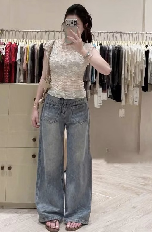 QUẦN JEAN SUÔNG XANH WGWE TÚI TRƯỚC CHÉO M2837