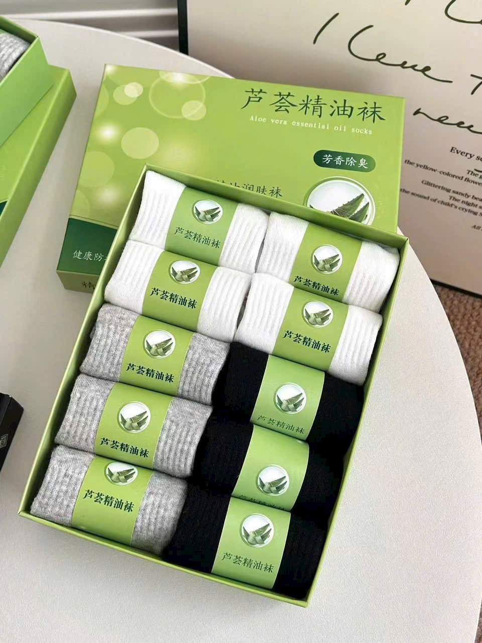SET 10 ĐÔI TẤT KHỬ MÙI FULL BOX XANH QC