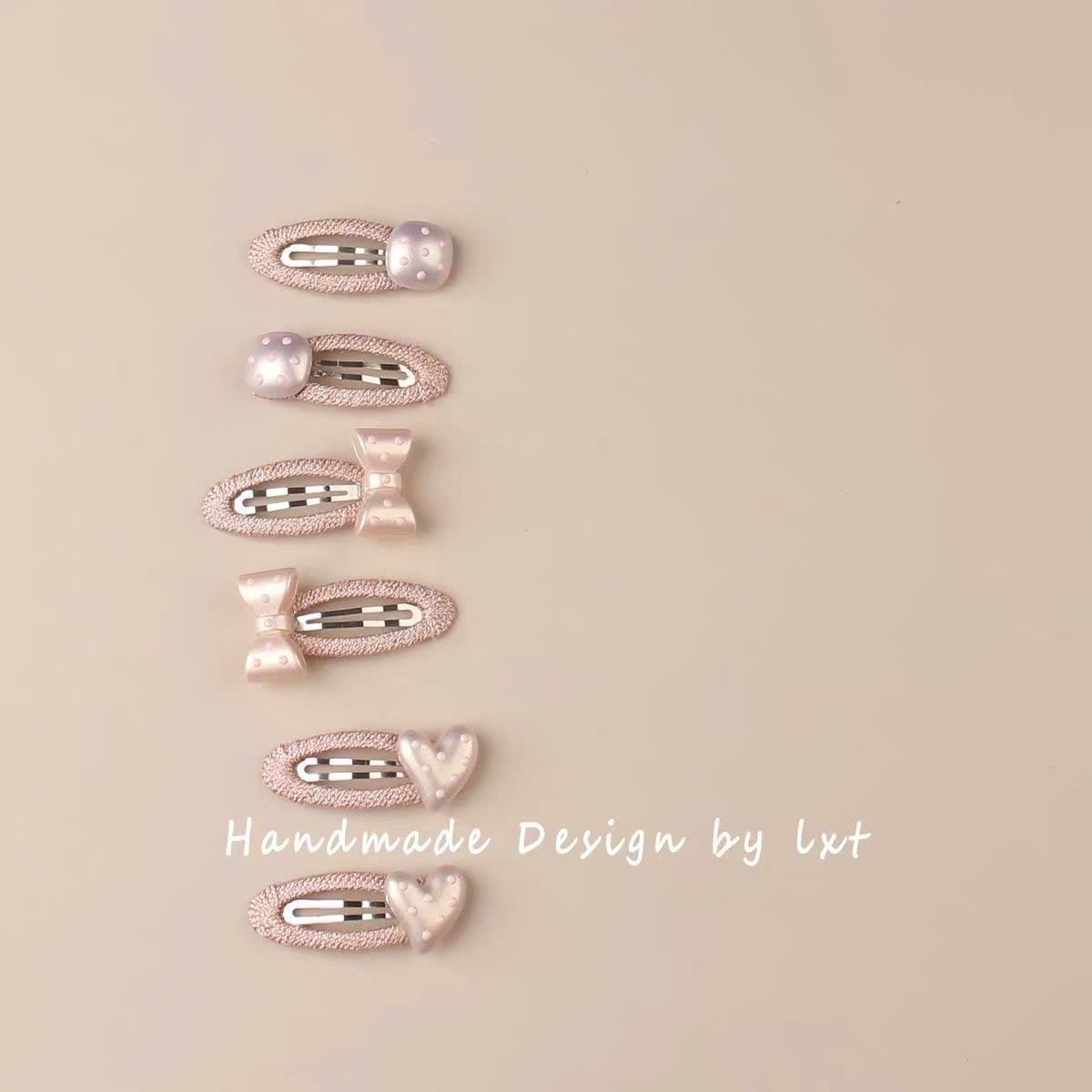 SET 12 KẸP TÓC NƠ HỒNG BG