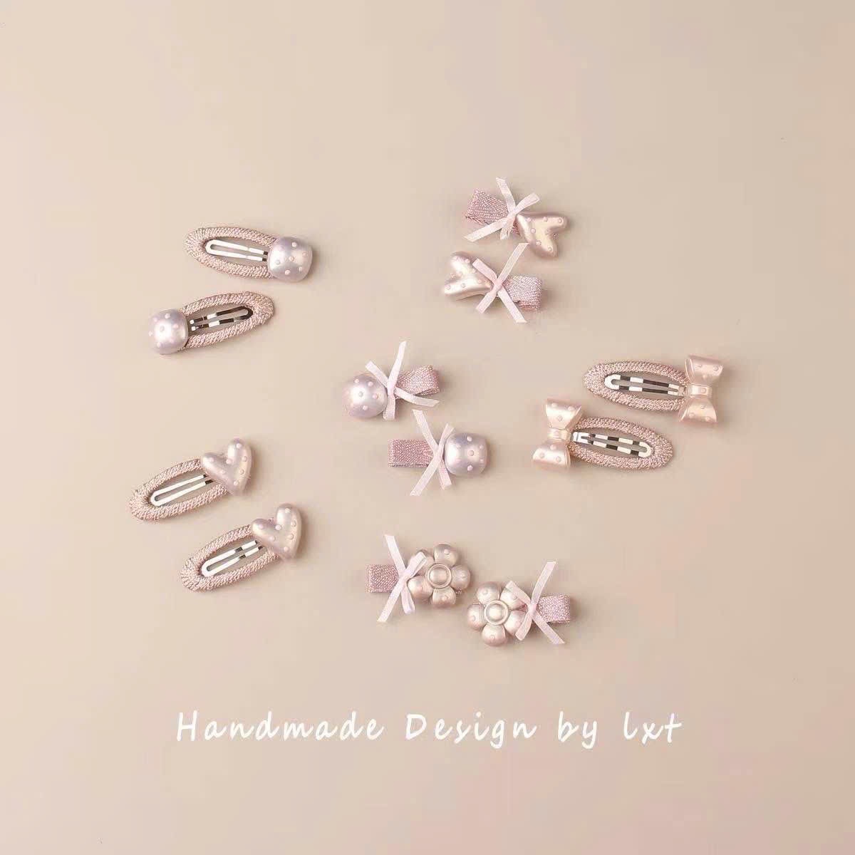 SET 12 KẸP TÓC NƠ HỒNG BG