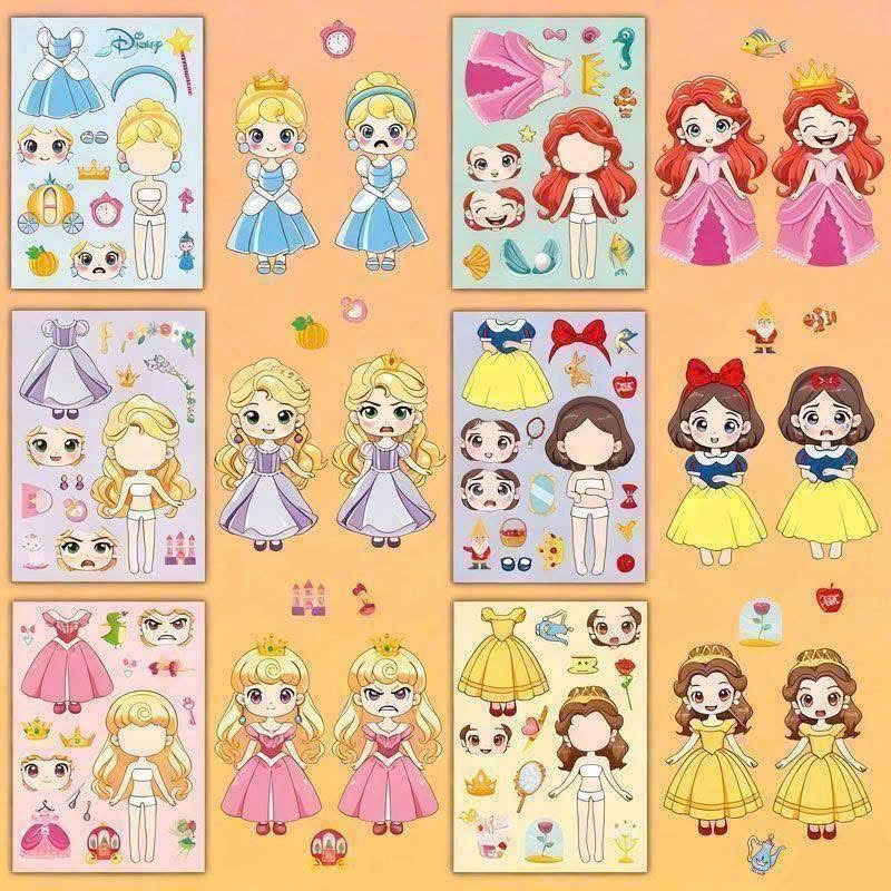 SET 12 TỜ STIKCER DÁN CÔNG CHÚA BG