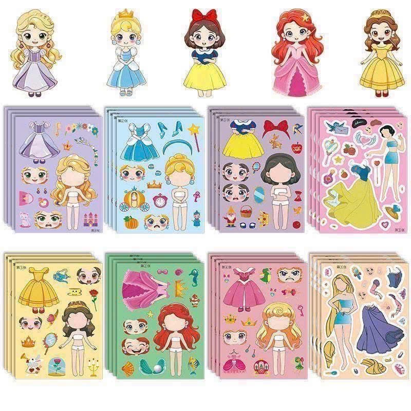 SET 12 TỜ STIKCER DÁN CÔNG CHÚA BG