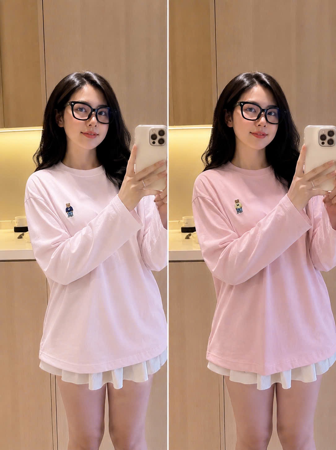 SET 2 ÁO GẤU WHOU DÀI TAY TONE HỒNG