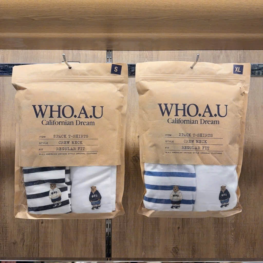 SET 2 ÁO GẤU WHOU TRẮNG KẺ DT