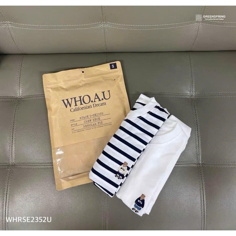SET 2 ÁO GẤU WHOU TRẮNG KẺ DT