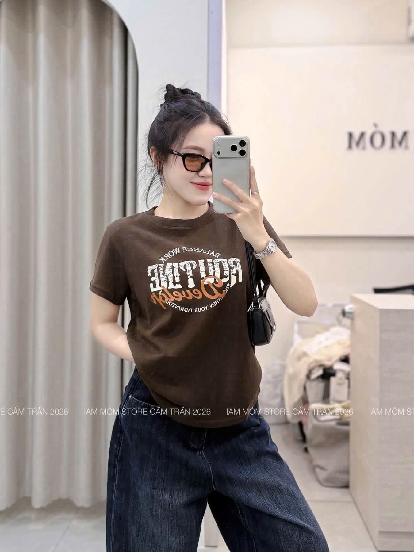 SET 2 ÁO GIẤY CỘC TAY CHỮ ROUTINE