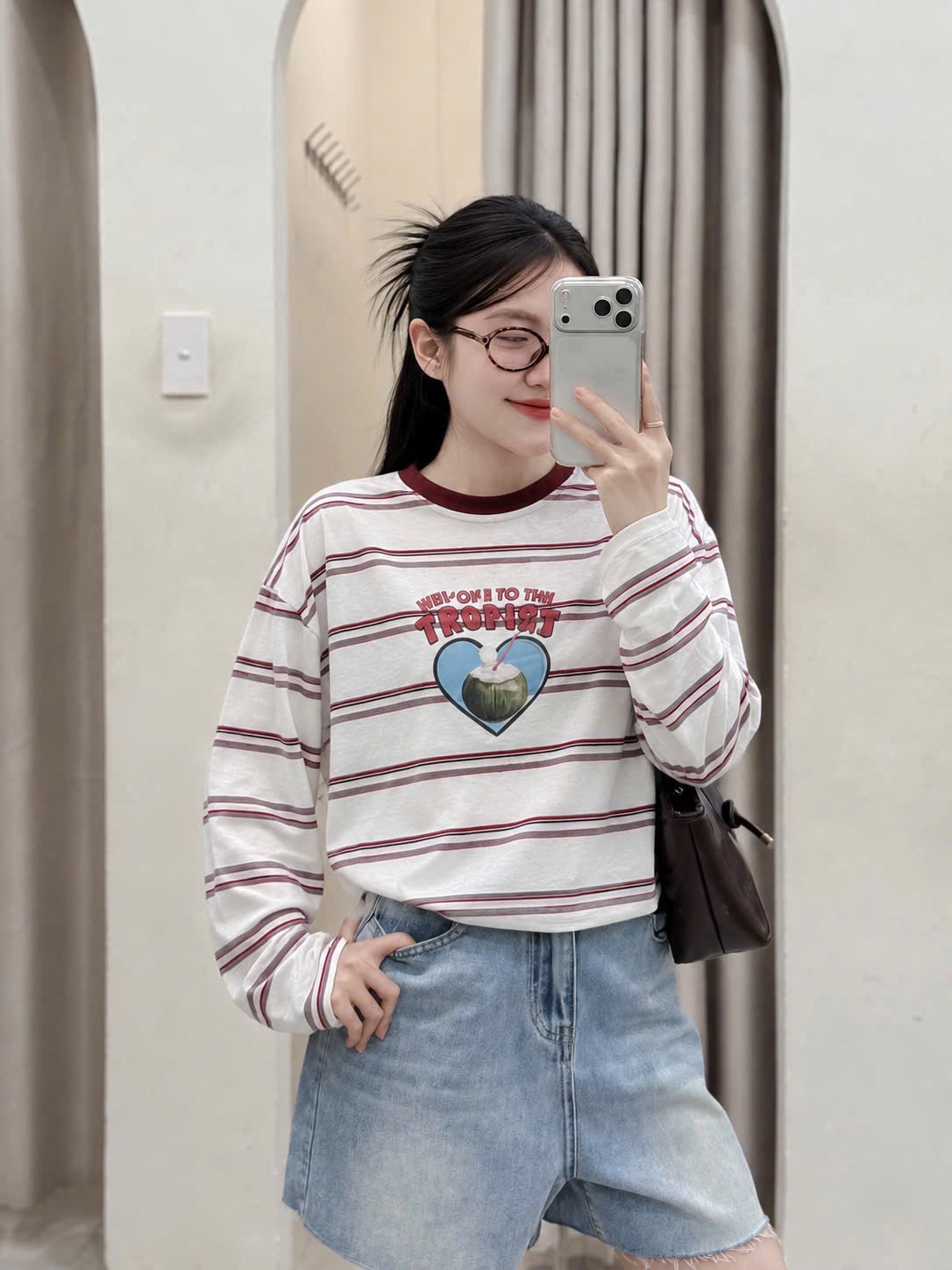 SET 2 ÁO GIẤY TRẮNG KẺ TROPICS DT
