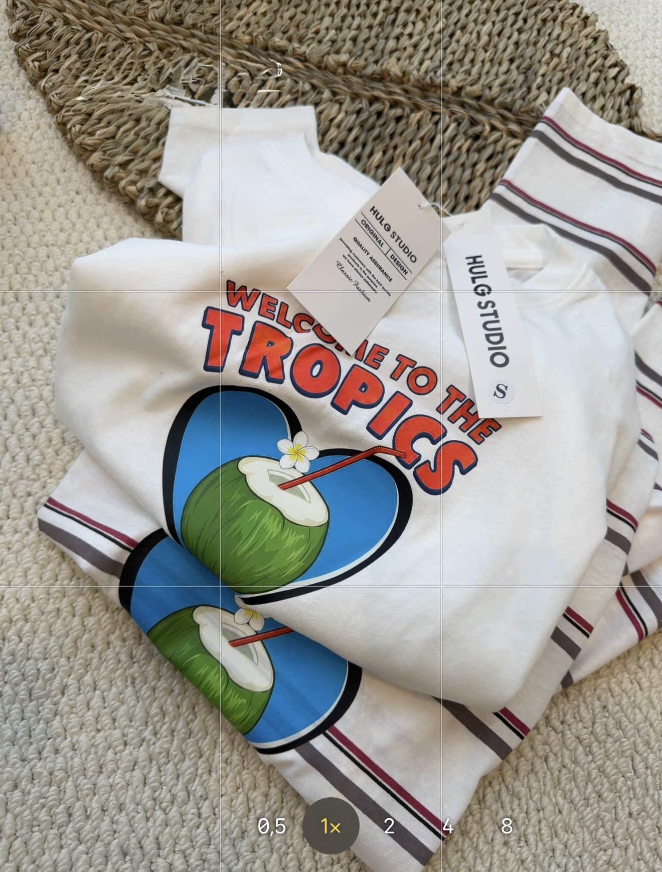 SET 2 ÁO GIẤY TRẮNG KẺ TROPICS DT