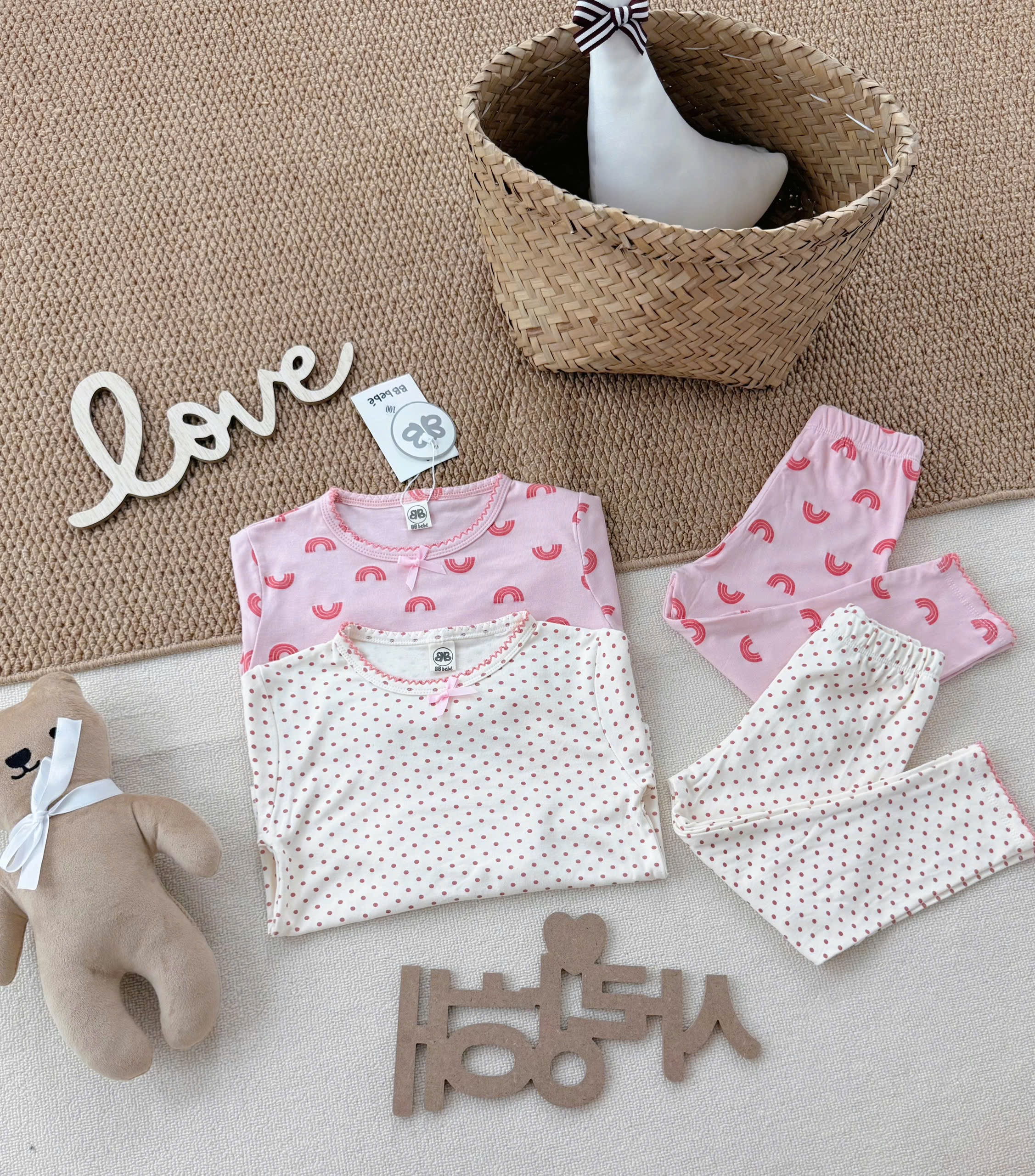 SET 2 BỘ BOZIP CHẤM BI CẦU VỒNG BG
