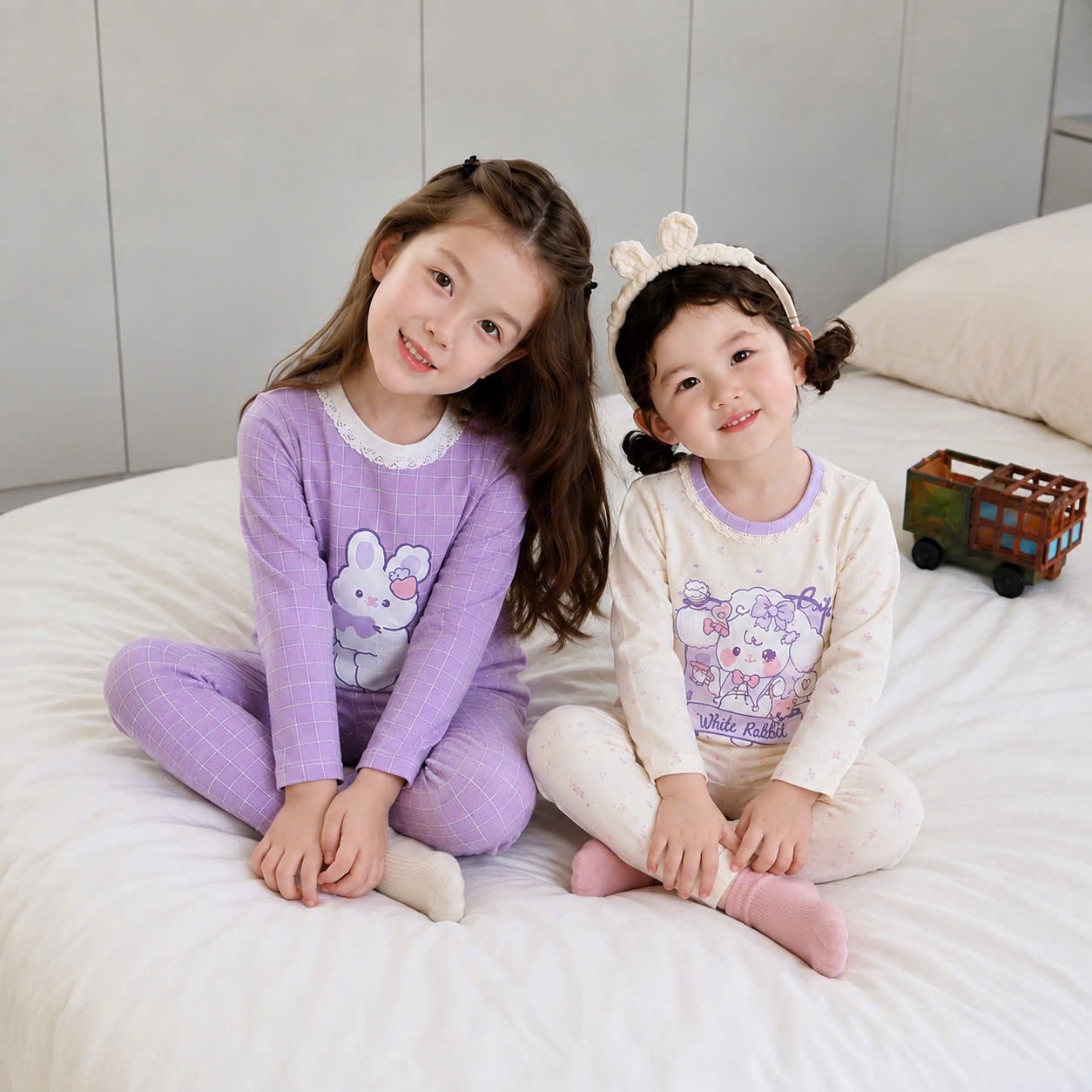 SET 2 BỘ DT HÌNH THỎ TONE TÍM