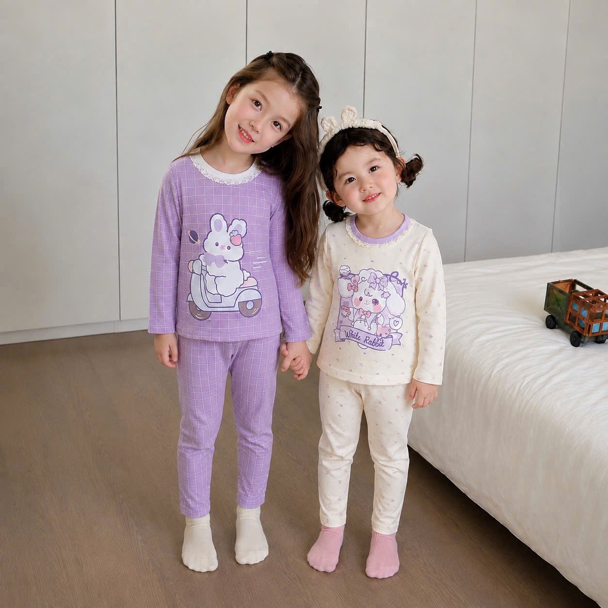 SET 2 BỘ DT HÌNH THỎ TONE TÍM