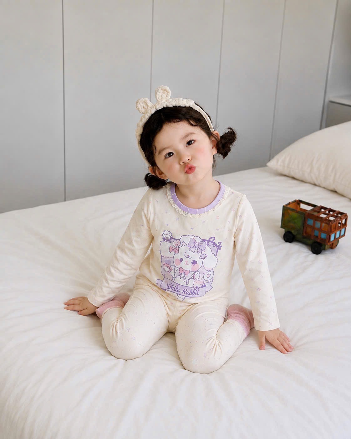 SET 2 BỘ DT HÌNH THỎ TONE TÍM