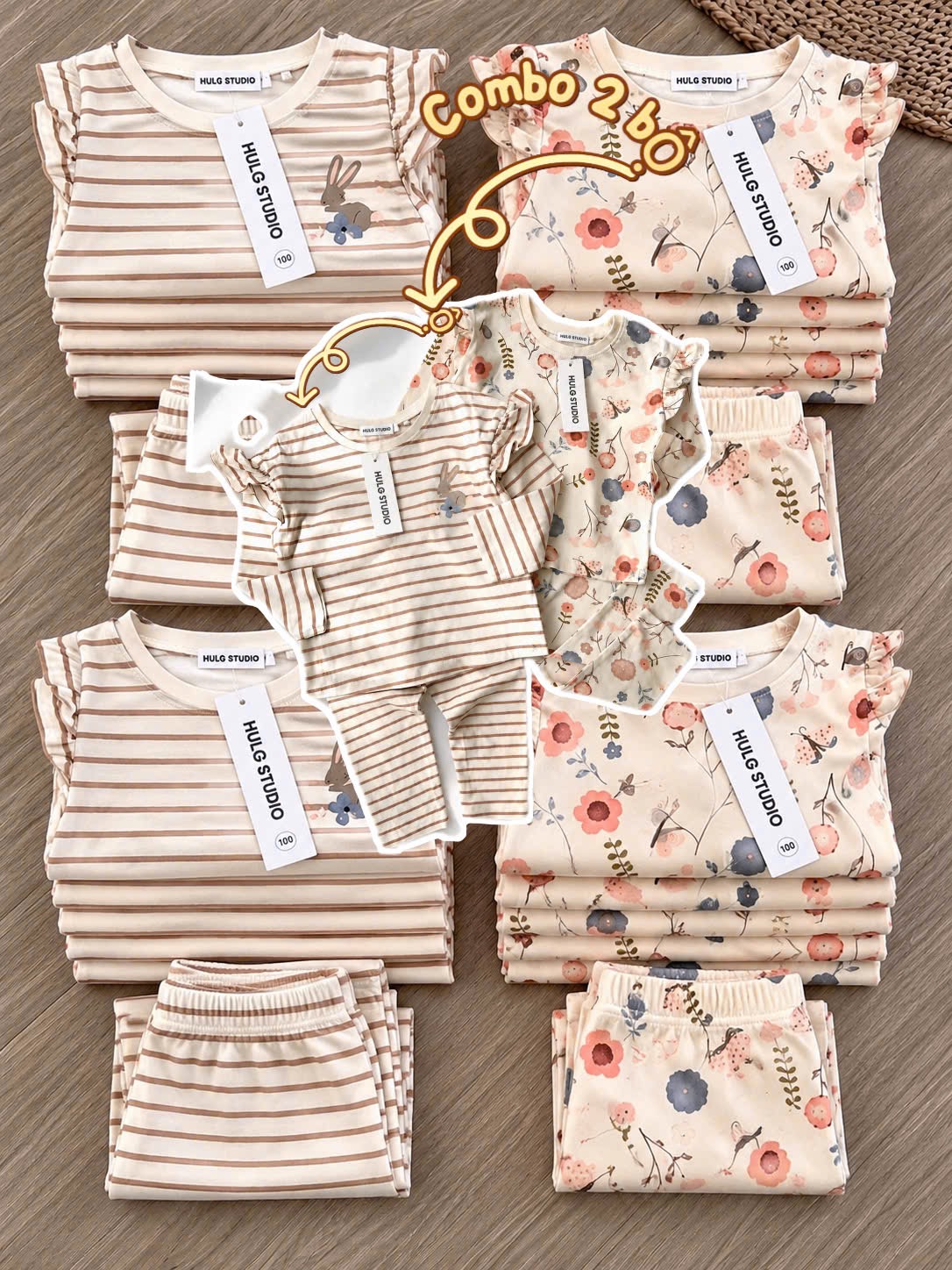 SET 2 BỘ THỎ TAY CÁNH TIÊN TONE BE