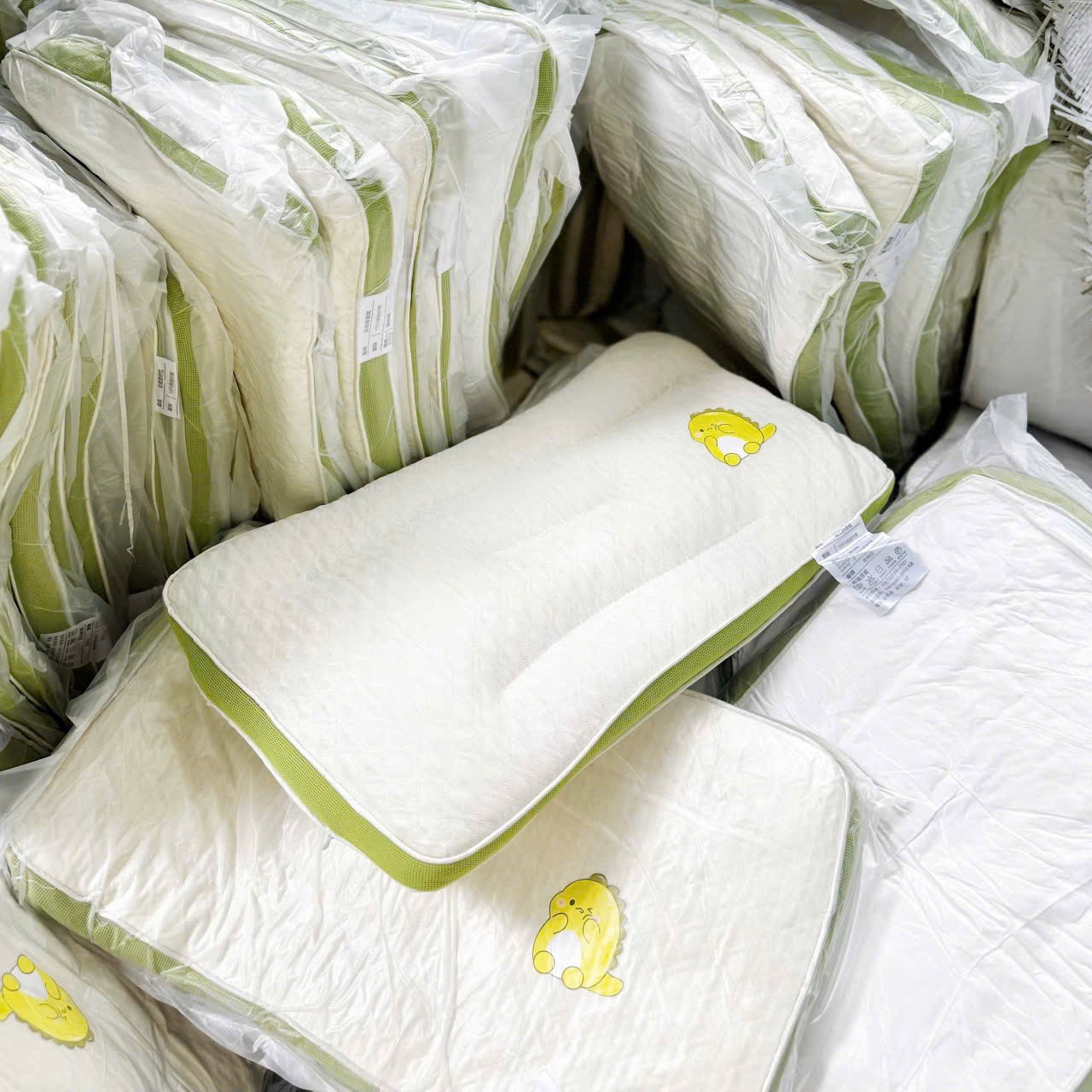 SET 2 GỐI KHỦNG LONG VIỀN XANH CHO BE